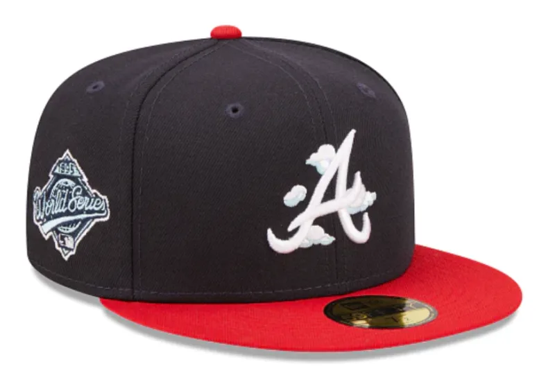 New Era Atlanta Braves fitted hat navy, blue colorway - 1995 World Series Fitted: New Era’s Navy Blue Braves Championship Tribute
