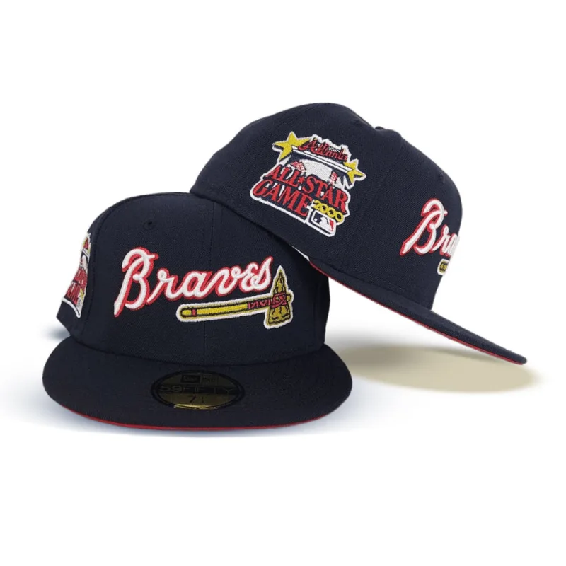 New Era Atlanta Braves fitted hat navy, red, blue colorway - 2000 All-Star Game Fitted: New Era Drops Navy Atlanta Braves Turner Field Tribute