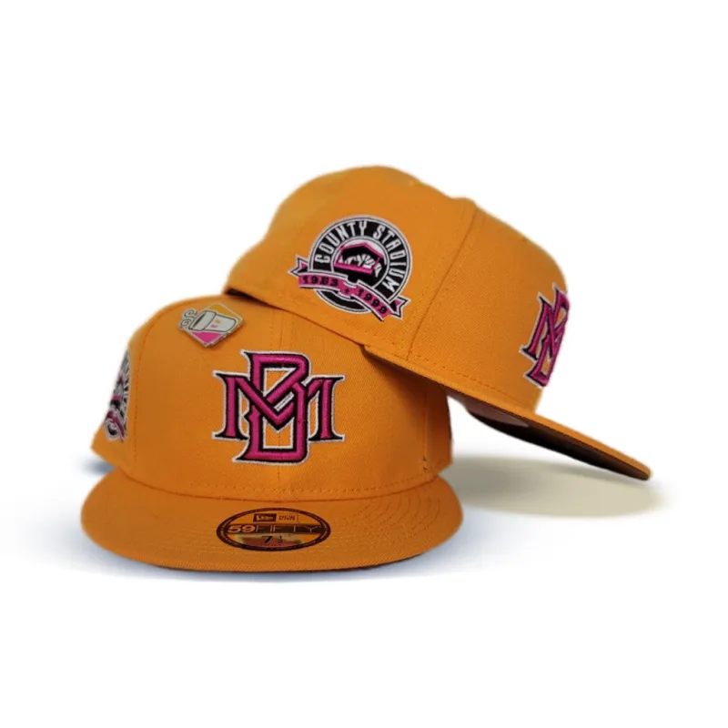 New Era Milwaukee Brewers fitted hat orange, brown colorway - New Era Drops Fall-Ready Brewers Fitted with County Stadium Side Patch