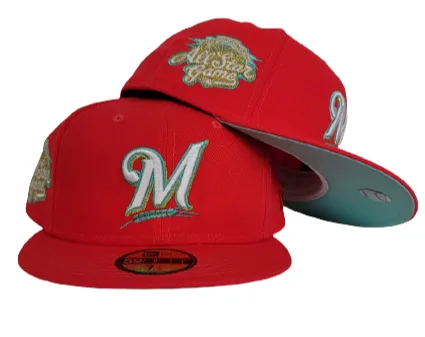 New Era Milwaukee Brewers fitted hat red, green, infrared colorway - 2002 All-Star Game Fitted: New Era’s Infrared Brewers Tribute Brings Milwaukee History to Life