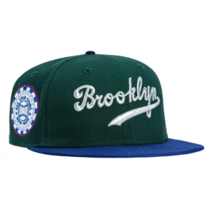 New Era Los Angeles Dodgers fitted hat Green, Royal, Metallic Silver colorway - 1942 All-Star Fitted: New Era Honors Brooklyn Dodgers Wartime Baseball Legacy