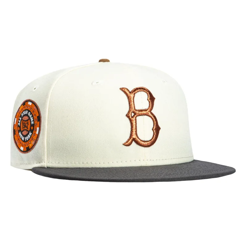 New Era Los Angeles Dodgers fitted hat White, Graphite colorway - 1942 All-Star Game Fitted: New Era Honors Brooklyn Dodgers with Sepia Tribute