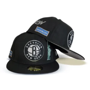 New Era Brooklyn Nets fitted hat black, grey colorway - Brooklyn Nets Drop Clean City Transit Fitted in Black and Grey