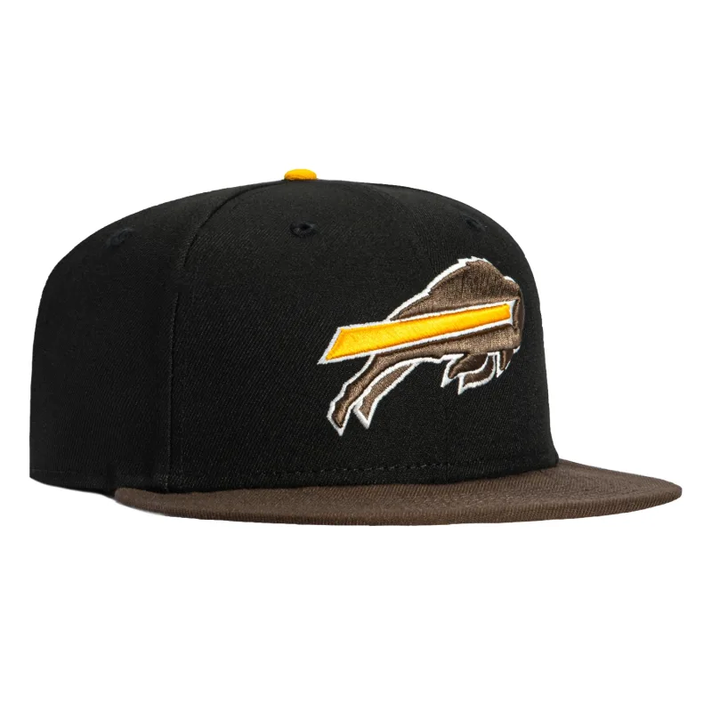 New Era Buffalo Bills fitted hat Black, Brown, Gold colorway - New Era Drops Clean Buffalo Bills Fitted in Black, Brown, and Gold