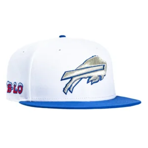 New Era Buffalo Bills fitted hat White, Royal, Metallic Silver colorway - New Era Drops Clean Bills Fitted with Metallic Silver Accents