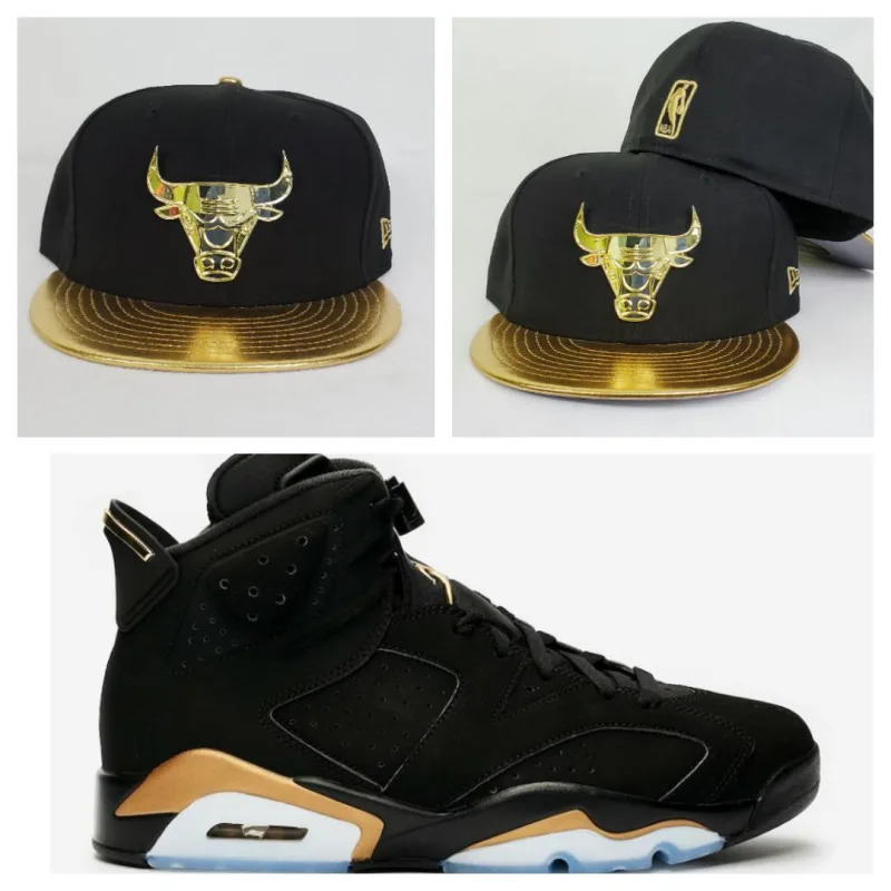 New Era Chicago Bulls fitted hat black, gold colorway - New Era Bulls Fitted Drops in Clean Black Gold Colorway