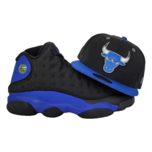 New Era Chicago Bulls fitted hat black, royal colorway - New Era Drops Clean Bulls Fitted to Match Jordan 13 Hyper Royal