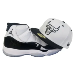 New Era Chicago Bulls fitted hat black, white colorway - New Era Bulls Fitted Matches Jordan 11 Concord Vibes Perfectly