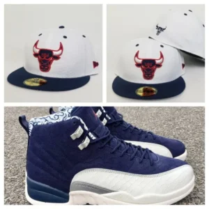 New Era Chicago Bulls fitted hat navy colorway - New Era Drops Clean Bulls Fitted to Match Jordan 12 Japan