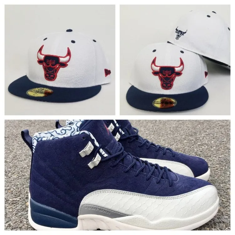 New Era Chicago Bulls fitted hat navy colorway - New Era Drops Clean Bulls Fitted to Match Jordan 12 Japan