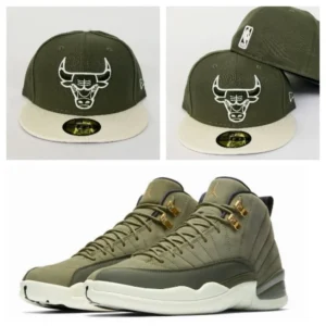 New Era Chicago Bulls fitted hat green, olive colorway - New Era Drops Clean Bulls Fitted to Match Jordan 12 Chris Paul