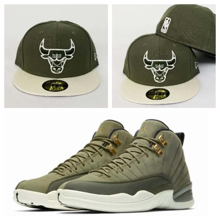 New Era Chicago Bulls fitted hat green, olive colorway - New Era Drops Clean Bulls Fitted to Match Jordan 12 Chris Paul