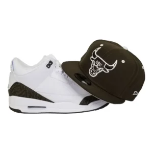 New Era Chicago Bulls fitted hat white, brown colorway - New Era Chicago Bulls Fitted Matches Jordan 3 White Mocha Perfectly