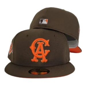 New Era Los Angeles Angels fitted hat orange, brown colorway - Angels Fitted Gets Fall-Ready with Brown and Orange Colorway