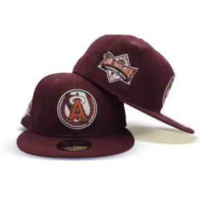 New Era Los Angeles Angels fitted hat gray, maroon colorway - 1989 All-Star Game Fitted: New Era’s Maroon Angels Tribute to Anaheim’s Historic Midsummer Classic