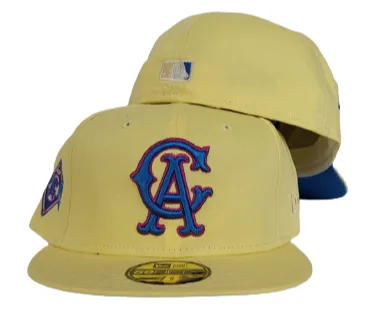New Era Los Angeles Angels fitted hat blue, yellow colorway - Angels Fitted Gets a Fresh Twist with Soft Yellow and Dolphin Blue Colorway