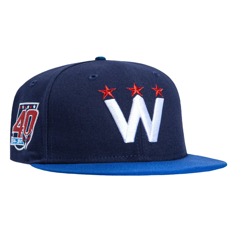 New Era Washington Capitals fitted hat Navy, Royal colorway - Four Decades Strong Fitted: New Era Celebrates Washington Capitals 40th Anniversary