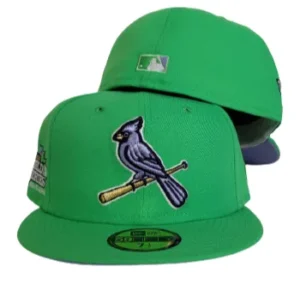 New Era St. Louis Cardinals fitted hat green, purple, cardinal colorway - 2013 World Series Fitted: New Era’s Apple Green Cardinals Championship Hat