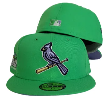 New Era St. Louis Cardinals fitted hat green, purple, cardinal colorway - 2013 World Series Fitted: New Era’s Apple Green Cardinals Championship Hat