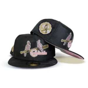 New Era St. Louis Cardinals fitted hat black, pink, cardinal colorway - 1934 World Series Fitted: New Era Drops Cardinals Championship Tribute in Black Camo