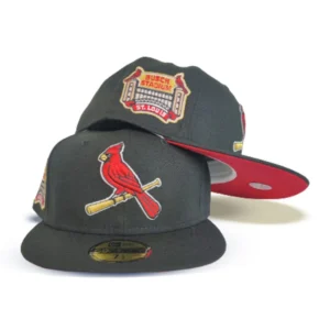 New Era St. Louis Cardinals fitted hat black, red, blue, cardinal colorway - New Era Drops Fire Cardinals Fitted with Busch Stadium Side Patch