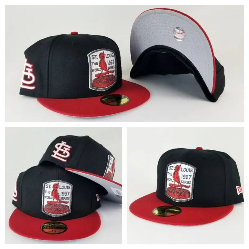 New Era St. Louis Cardinals fitted hat black, red, cardinal colorway - Cardinals Fans Get Clean Black and Red Fitted from New Era