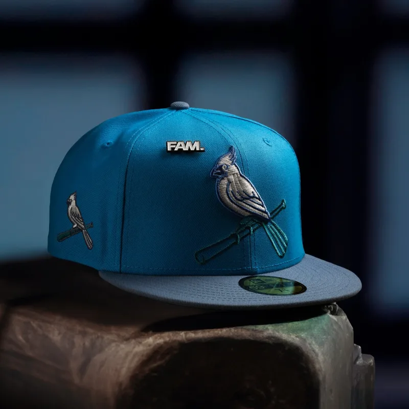 New Era St. Louis Cardinals fitted hat blue, cardinal colorway - Cardinals Fitted Gets UV-Reactive Blue Treatment in Latest New Era Drop