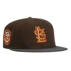New Era St. Louis Cardinals fitted hat Brown, Graphite colorway - 30th Anniversary Fitted: New Era Celebrates Cardinals History with Sepia 59FIFTY