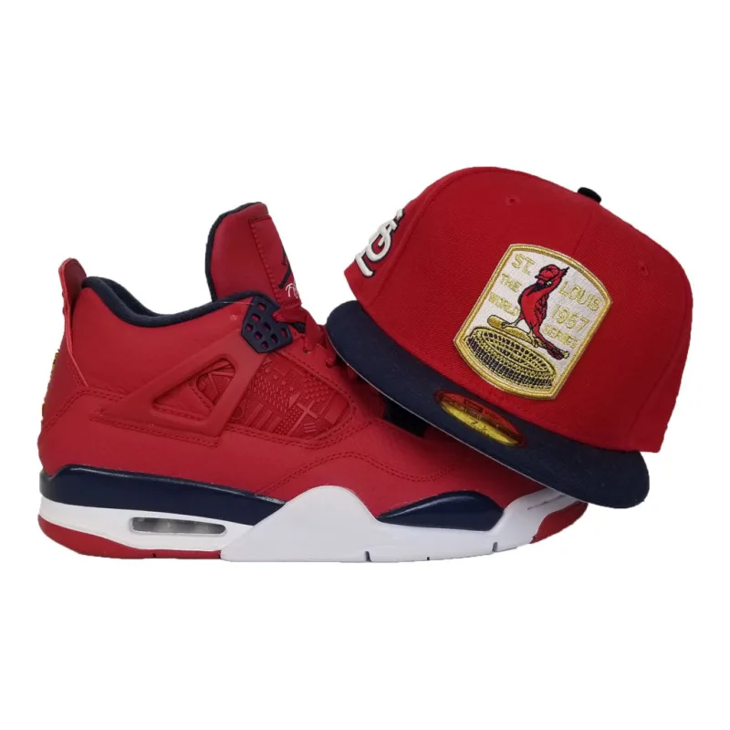 New Era St. Louis Cardinals fitted hat cardinal colorway - New Era Cardinals Fitted Matches Perfectly with Jordan 4 FIBA