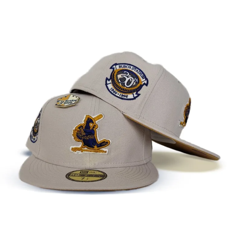 New Era St. Louis Cardinals fitted hat white, tan, cream, cardinal colorway - Busch Stadium 30th Anniversary Fitted: New Era Drops Cream Cardinals Tribute from White Castle Collection