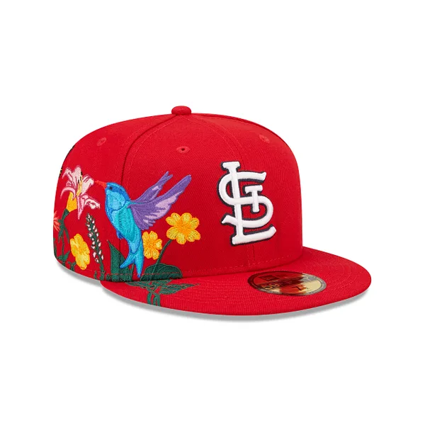 New Era St. Louis Cardinals fitted hat gray, red, cardinal colorway - Cardinals Fans Get Clean Gray Fitted with Blooming Details