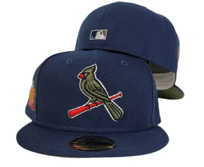 New Era St. Louis Cardinals fitted hat navy, green, light navy, olive, cardinal colorway - 2011 World Series Fitted: New Era Drops Cardinals Championship Tribute in Light Navy