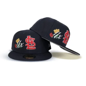 New Era St. Louis Cardinals fitted hat navy, blue, cardinal colorway - Cardinals Fans Get Clean Navy Fitted with Championship Crown