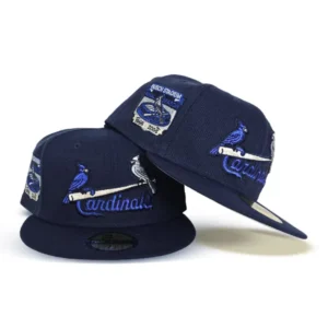New Era St. Louis Cardinals fitted hat navy, gray, blue, cardinal colorway - Cardinals Fans Get Clean Navy Fitted with Busch Stadium Side Patch