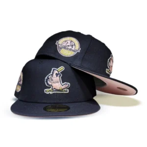 New Era St. Louis Cardinals fitted hat navy, blue, pink, cardinal colorway - 1964 World Series Fitted: New Era Honors Cardinals Championship with Navy Pink Bottom 59FIFTY