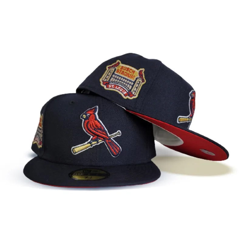 New Era St. Louis Cardinals fitted hat navy, red, blue, cardinal colorway - Cardinals Fans Get Clean Navy Fitted with Busch Stadium Side Patch