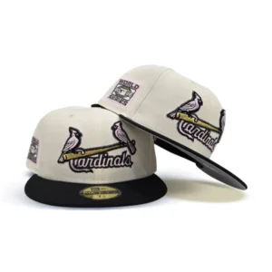 New Era St. Louis Cardinals fitted hat black, white, pink, cardinal colorway - 2006 World Series Fitted: New Era’s Cardinals Championship Tribute in Off White Colorway