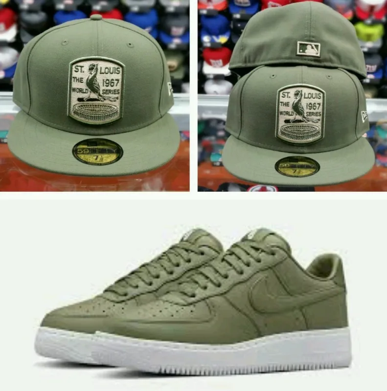 New Era St. Louis Cardinals fitted hat green, olive, cardinal colorway - New Era Drops Cardinals Fitted Perfect for Air Force 1 Olive Sneaker Heads