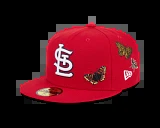 New Era St. Louis Cardinals fitted hat gray, red, cardinal colorway - Cardinals Fans Get Clean Red Felt Fitted with Gray Bottom Twist