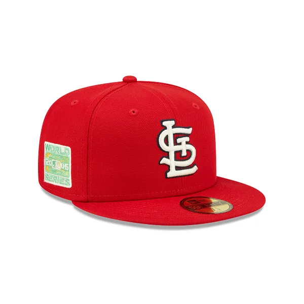 New Era St. Louis Cardinals fitted hat red, green, cardinal colorway - 2006 World Series Fitted: New Era Drops Cardinals Championship Tribute with Citrus Pop Vibes