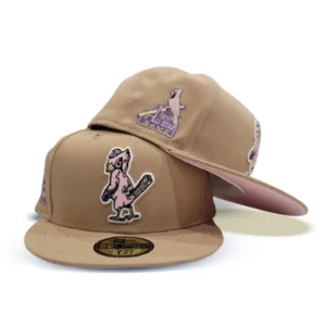 New Era St. Louis Cardinals fitted hat pink, tan, cardinal colorway - 1957 World Series Fitted: New Era’s Tan Cardinals Oatmeal Collection Honors Championship Glory