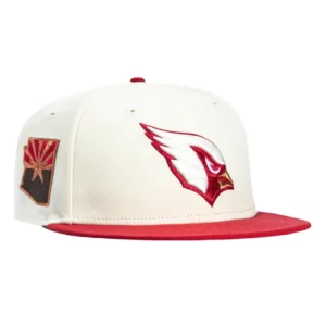 New Era St. Louis Cardinals fitted hat White, Cardinal colorway - New Era Drops Clean Cardinals Fitted with Arizona State Flag Sun Patch