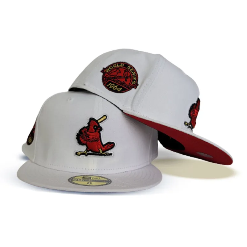 New Era St. Louis Cardinals fitted hat white, red, cardinal colorway - 1964 World Series Fitted: New Era Drops Cardinals Championship Tribute