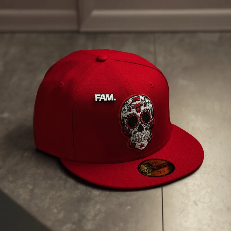 New Era Chicago Bulls fitted hat black, red, scarlet colorway - New Era Drops Fire Chicago Bulls Fitted in Scarlet Red and Black