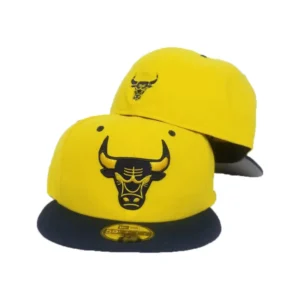 New Era Chicago Bulls fitted hat navy, yellow colorway - New Era Drops Clean Bulls Fitted in Yellow and Navy