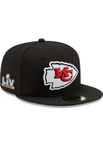 New Era Kansas City Chiefs fitted hat black colorway - Super Bowl LV Fitted: New Era Drops Chiefs Black Championship Side Patch 59FIFTY