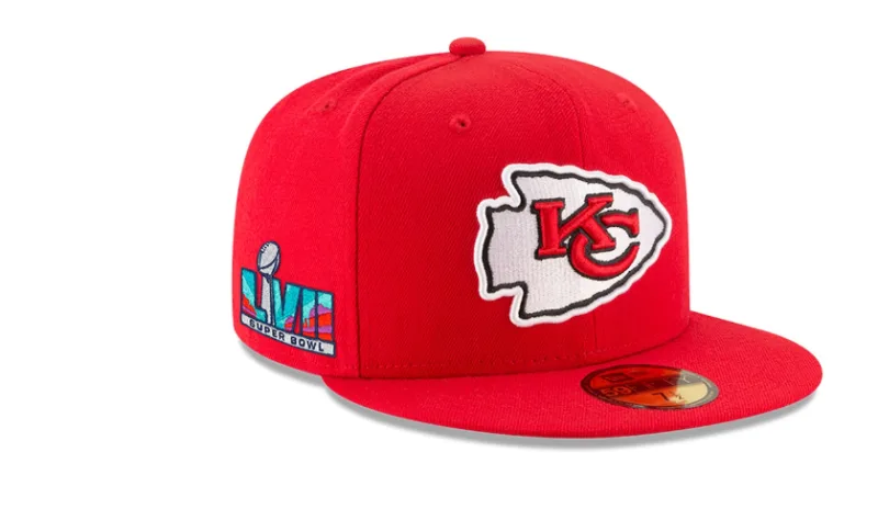 New Era Kansas City Chiefs fitted hat red colorway - Championship Glory Fitted: New Era Drops Chiefs Super Bowl LVII Side Patch 59FIFTY