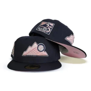 New Era Colorado Rockies fitted hat navy, blue, pink colorway - 25th Anniversary Fitted: New Era Celebrates Colorado Rockies Silver Milestone