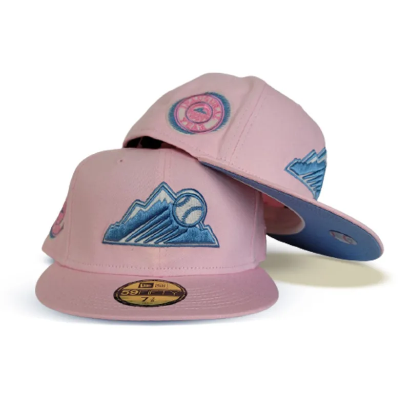 New Era Colorado Rockies fitted hat blue, pink colorway - Colorado Rockies Fitted Gets Pink and Blue Treatment with 1993 Inaugural Patch