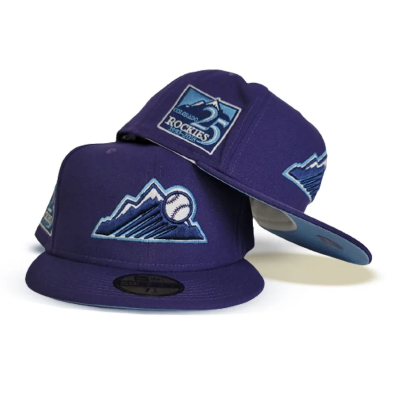 New Era Colorado Rockies fitted hat blue, purple colorway - 25th Anniversary Fitted: New Era Celebrates Colorado Rockies Quarter-Century Milestone